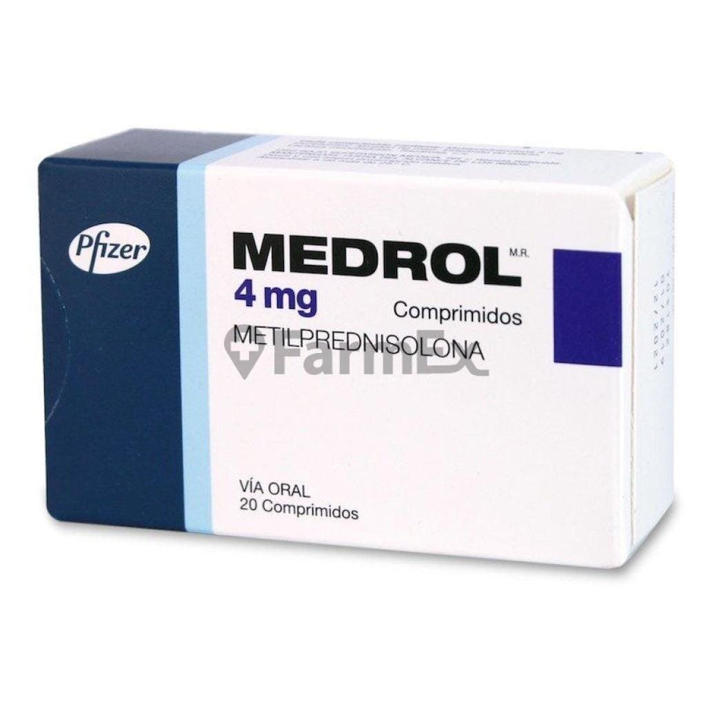 Medrol 4 mg x 20 comprimidos Farmex-Pluxee-Persistente